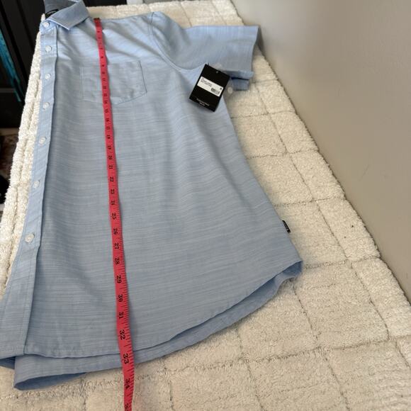 NWT Union Mens Blue XXL Short Sleeve Button Down Shirt Leisure Casual Office - Picture 10 of 14